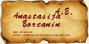 Anastasija Borčanin vizit kartica